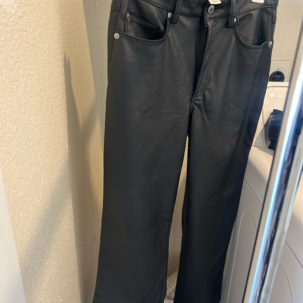 H&M Dark Leather Trousers